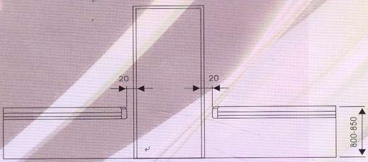 醫(yī)院防撞扶手安裝說明-立面圖示